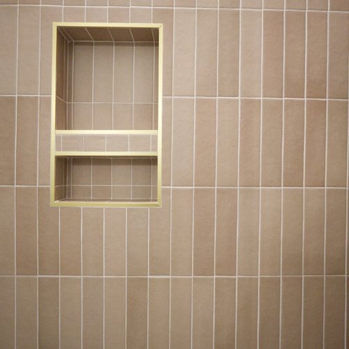 Modern beige tile installed in a shower by DBG Flooring in Yuma, AZ