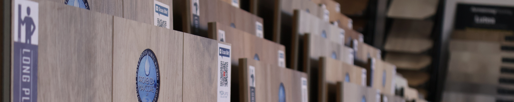 Showroom sample display at DGB Flooring