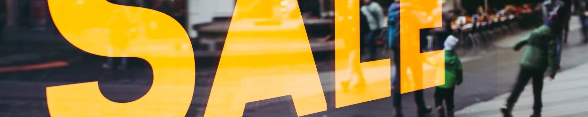 Sale sign in a flooring store window in Yuma AZ