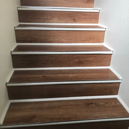 Hardwood flooring on stairs