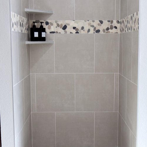 Tile shower installation by DBG Carpets & Flooring