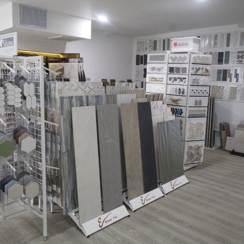 Tile Flooring display in DBG Flooring Showroom featuring Emser Tile, Shaw and Daltile